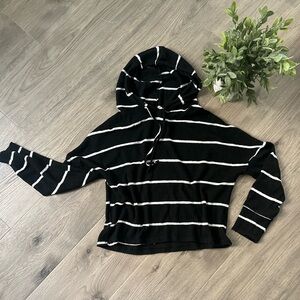 Black and White Striped Hoodie